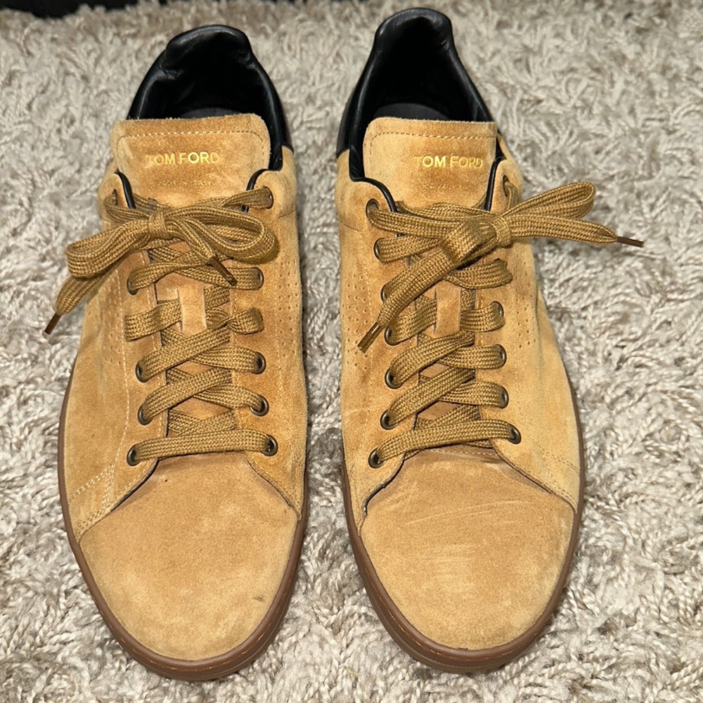 TOM FORD WARWICK CONTRAST SUEDE SNEAKERS